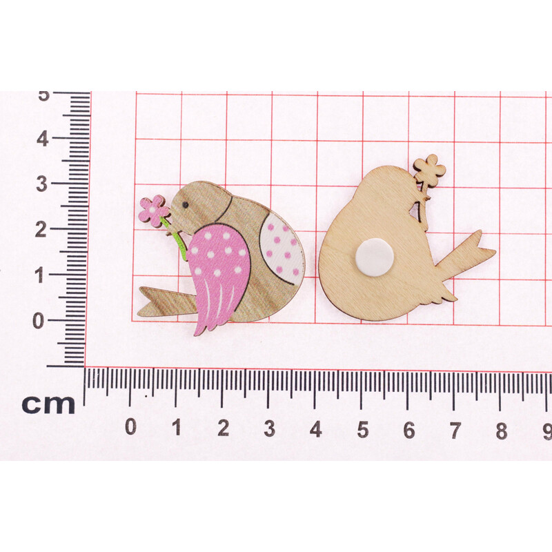 PTÁČEK NALEPOVACÍ 4cm 10ks*MIX BAREV