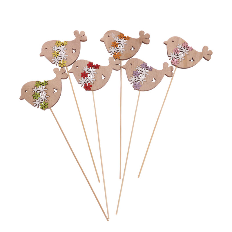 ZÁPICH PTÁČEK 09x06x26cm 6ks*MIX BAREV