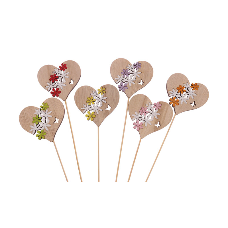 ZÁPICH SRDCE 7,5x07x26cm 6ks*MIX BAREV