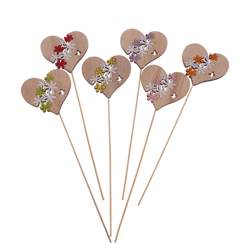 ZÁPICH SRDCE 7,5x07x26cm 6ks*MIX BAREV