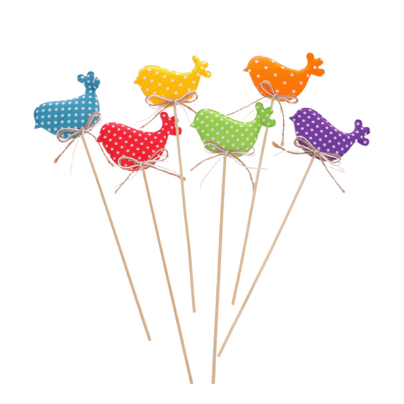 ZÁPICH PTÁČEK 08x05x25cm 6ks*MIX BAREV