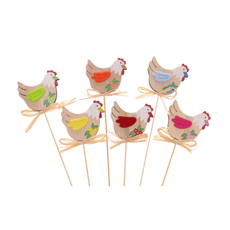 ZÁPICH SLEPICE 06x5,5x26cm 6ks*MIX BAREV