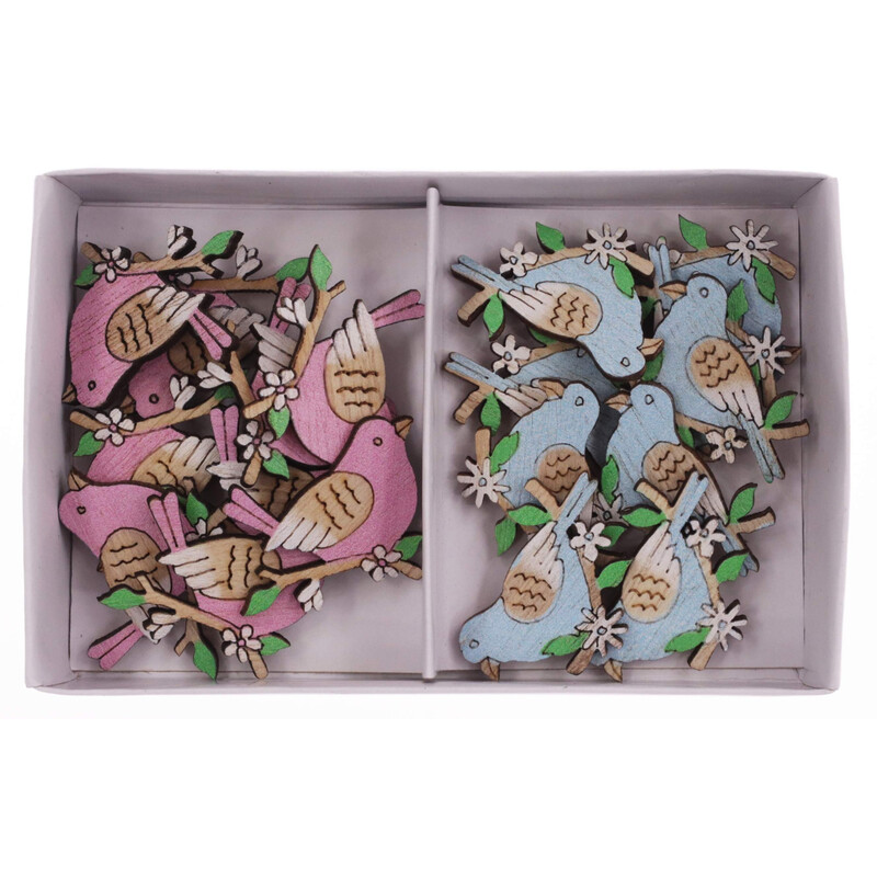 PTÁČEK NALEPOVACÍ 3X2,5cm 18ks*MIX BAREV