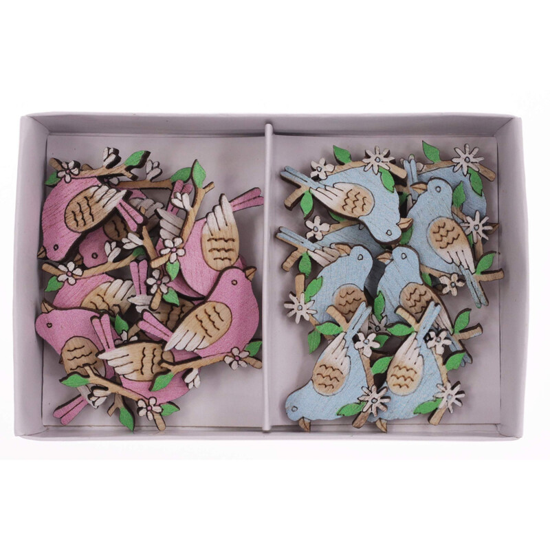 PTÁČEK NALEPOVACÍ 3X2,5cm 18ks*MIX BAREV