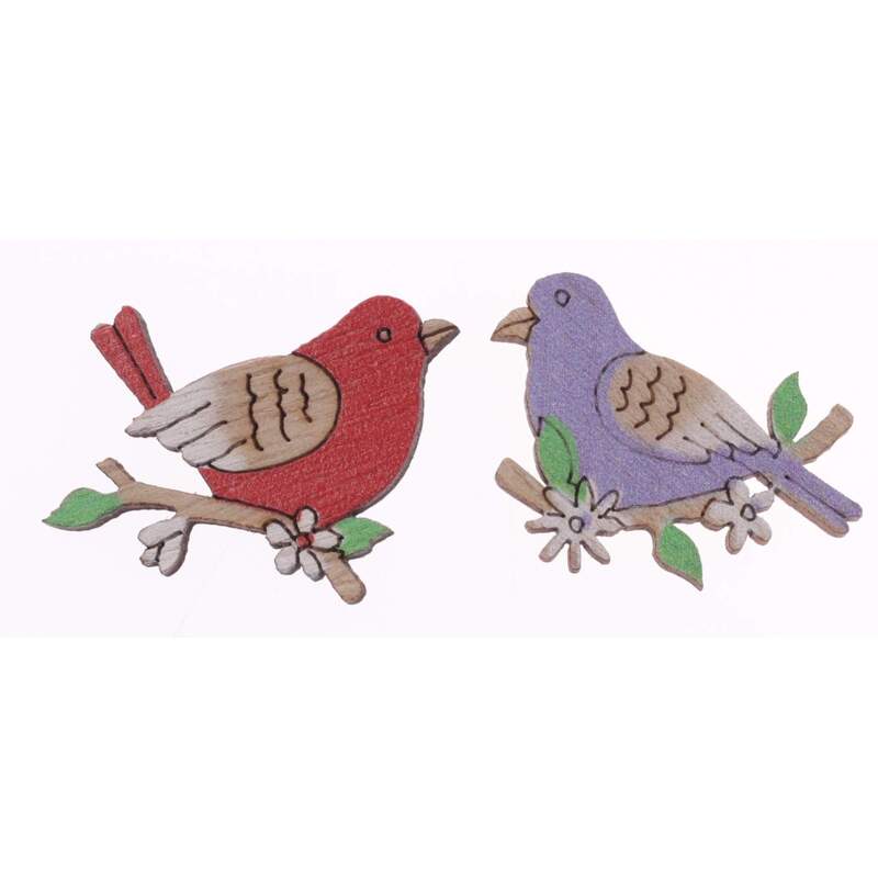 PTÁČEK NALEPOVACÍ 3X2,5cm 18ks*MIX BAREV