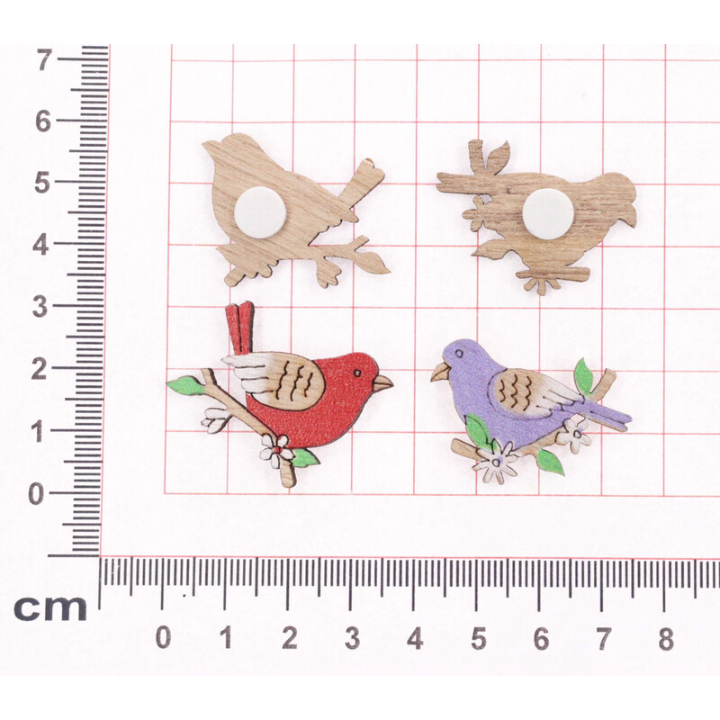 PTÁČEK NALEPOVACÍ 3X2,5cm 18ks*MIX BAREV