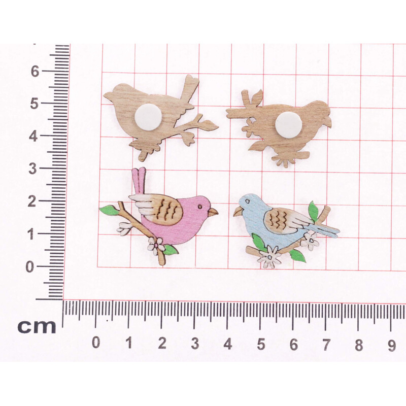 PTÁČEK NALEPOVACÍ 3X2,5cm 18ks*MIX BAREV