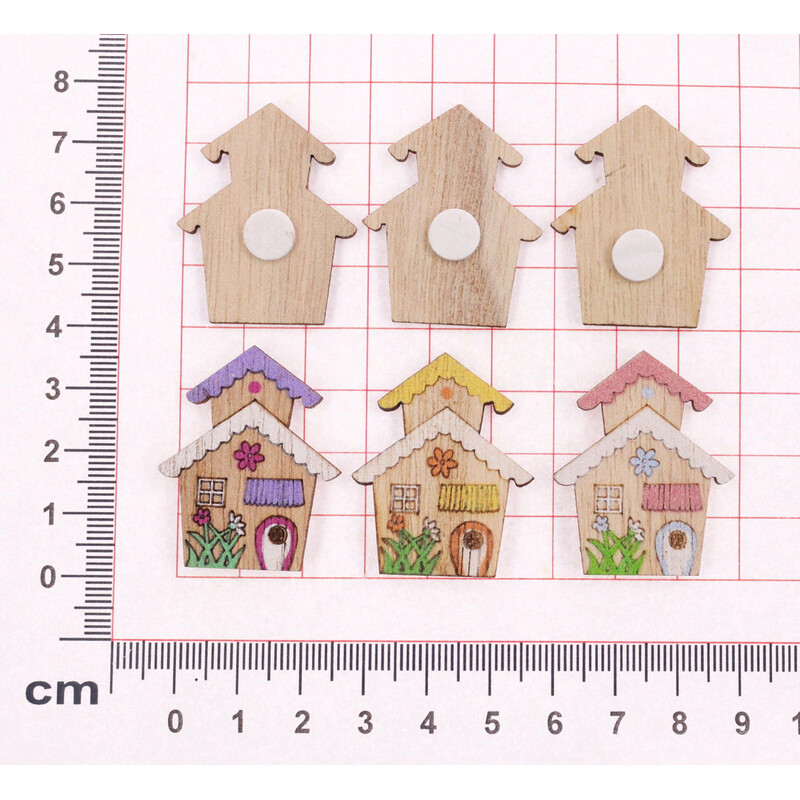 DOMEK NALEPOVACÍ 3X3,5cm 18ks*MIX BAREV