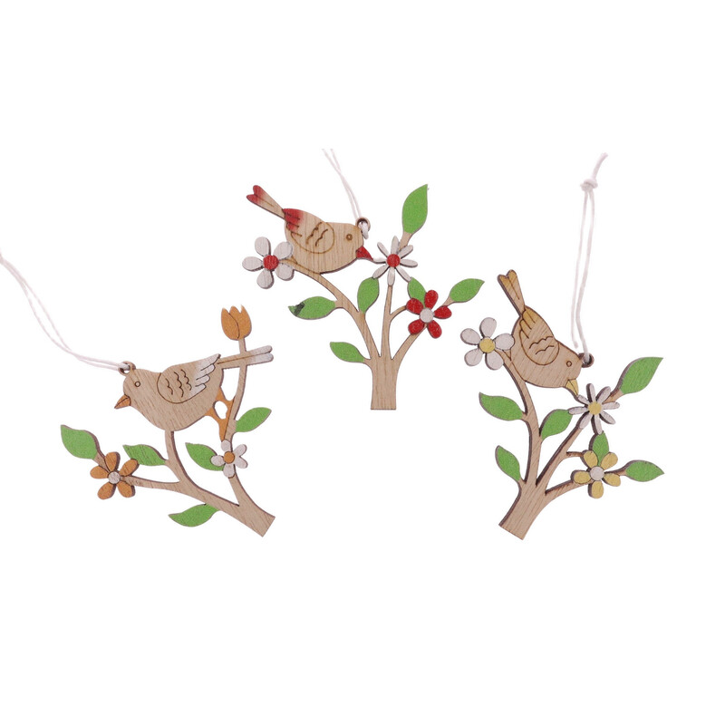 PTÁČEK ZÁVĚS 7X6,5cm 6ks*MIX BAREV