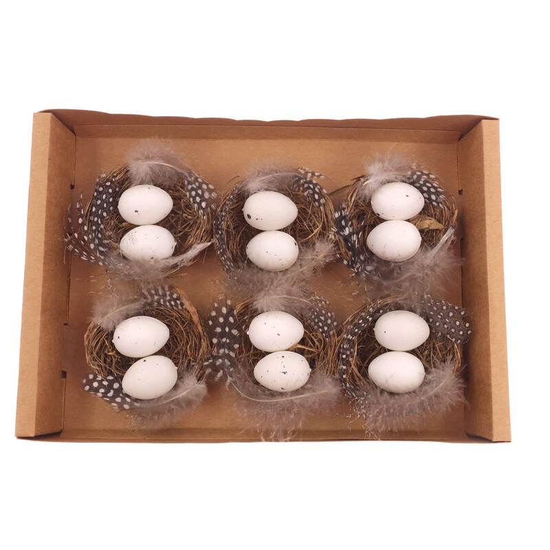 HNÍZDO 6cm 6ks*HNĚDÁ