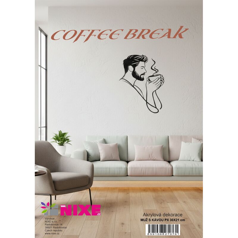 MUŽ S KÁVOU PX 30X21 cm*ČERNÁ