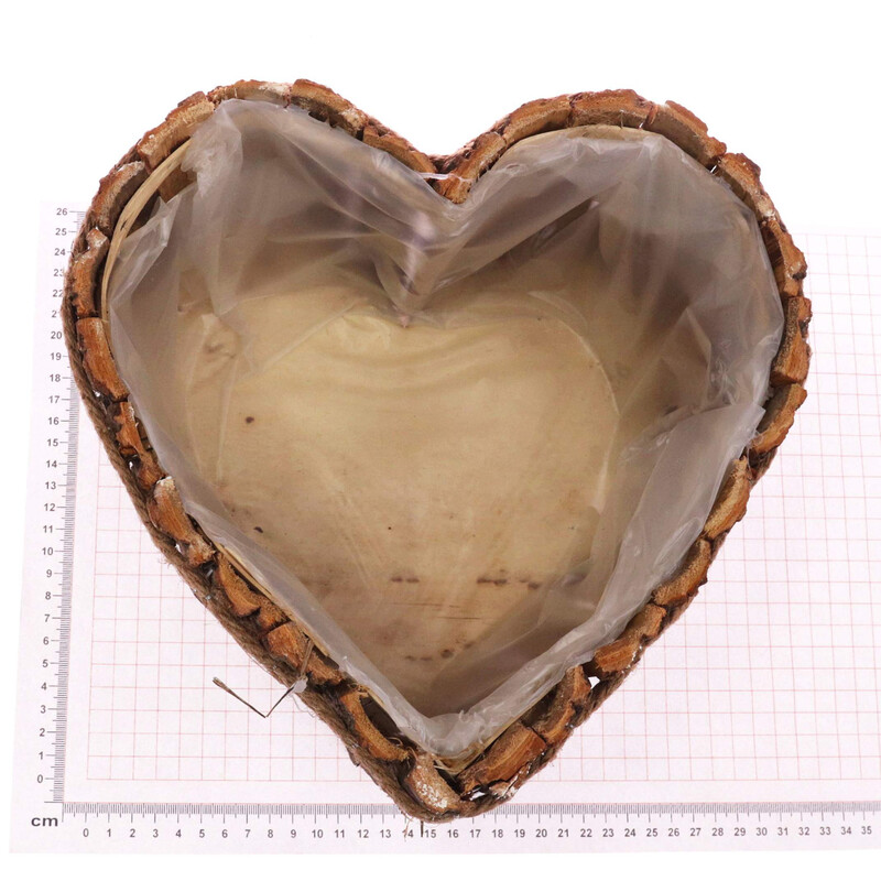 OBAL KŮRA SRDCE 25x13x24cm 16,5x14x13 8x11x8cm*HNĚDÁ