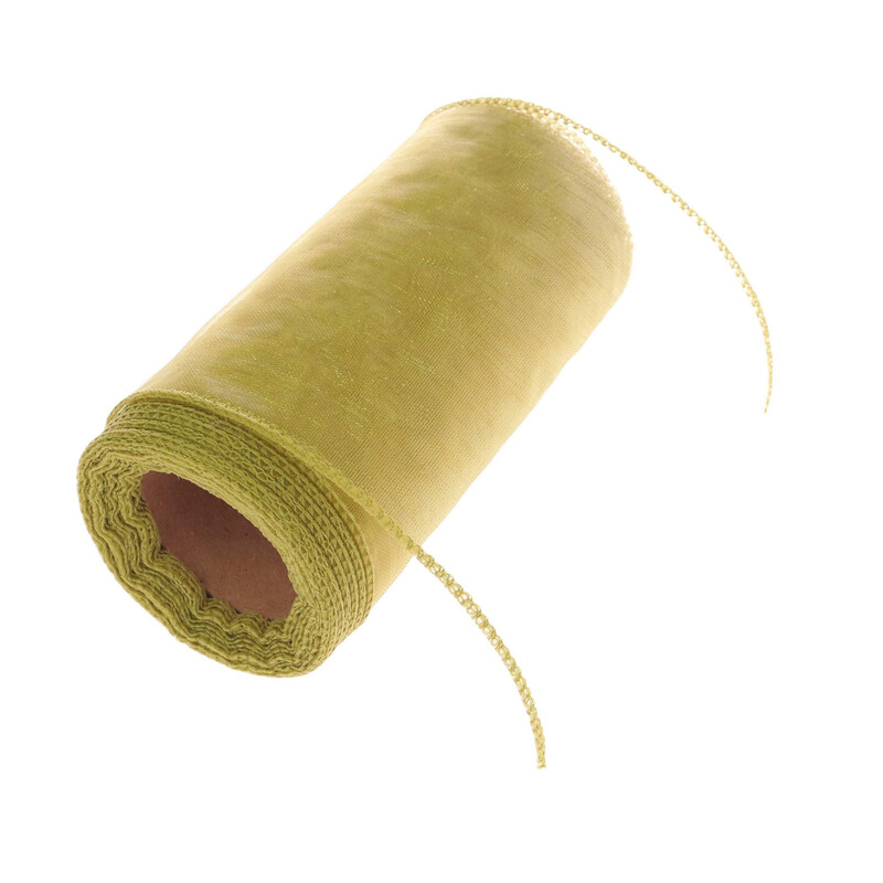 ORGANZA 11cmx10yd*OLIVOVÁ 033