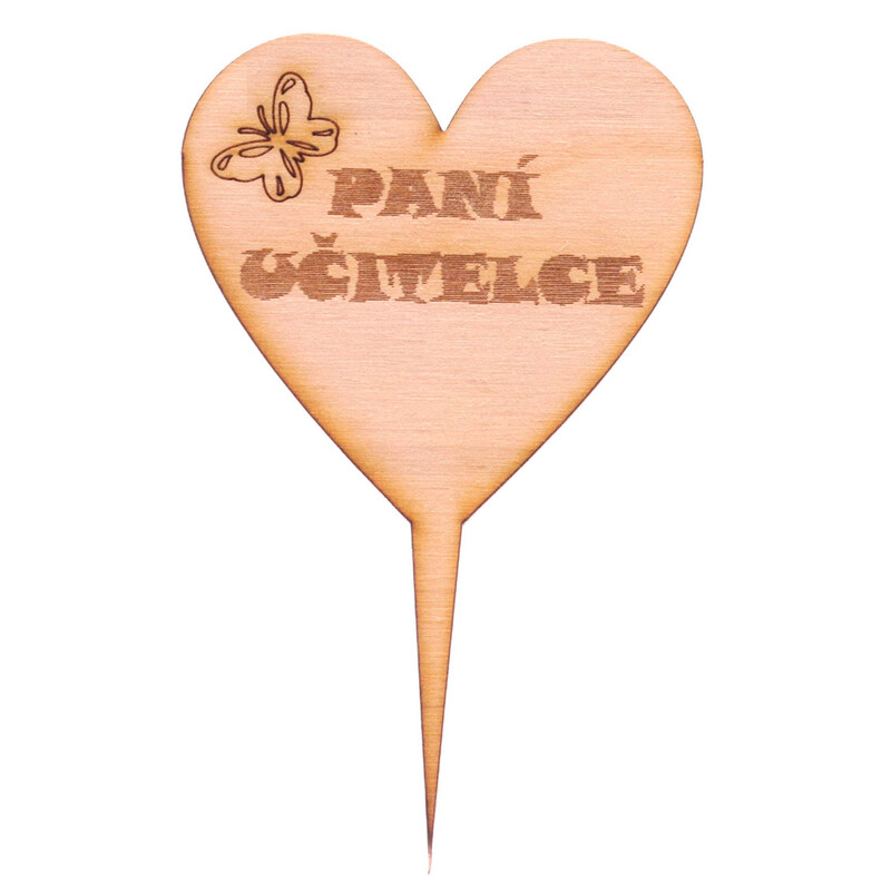 ZÁPICH SRDCE PANÍ UČITELCE XD 6X10cm 12ks*PŘÍRODNÍ
