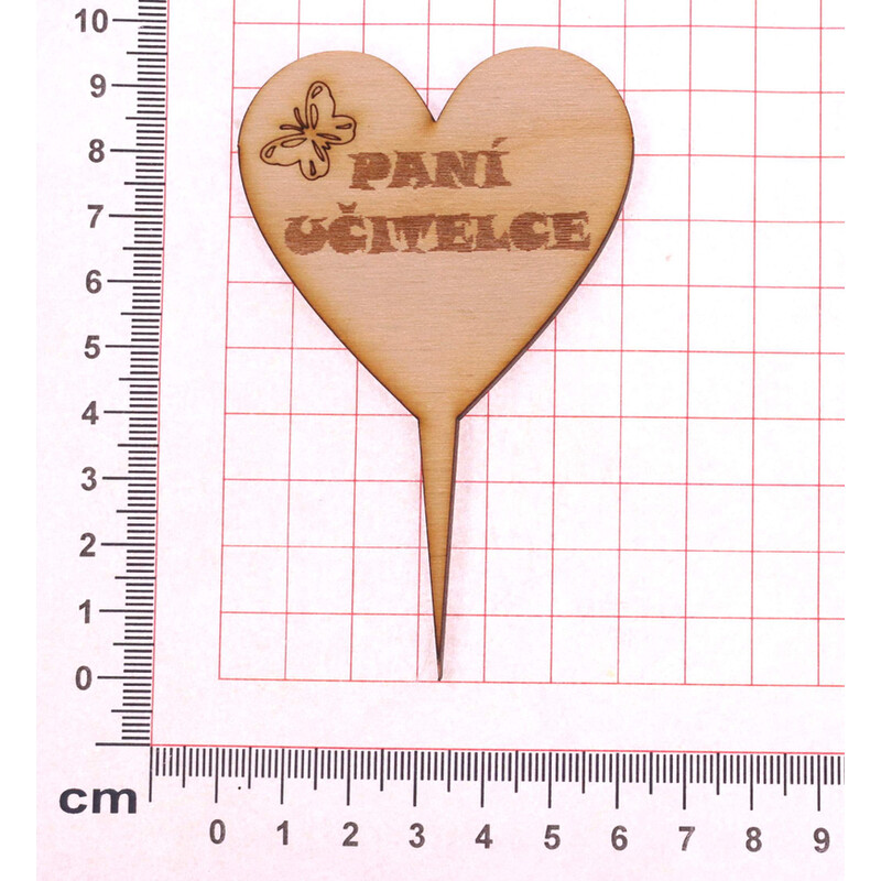 ZÁPICH SRDCE PANÍ UČITELCE XD 6X10cm 12ks*PŘÍRODNÍ