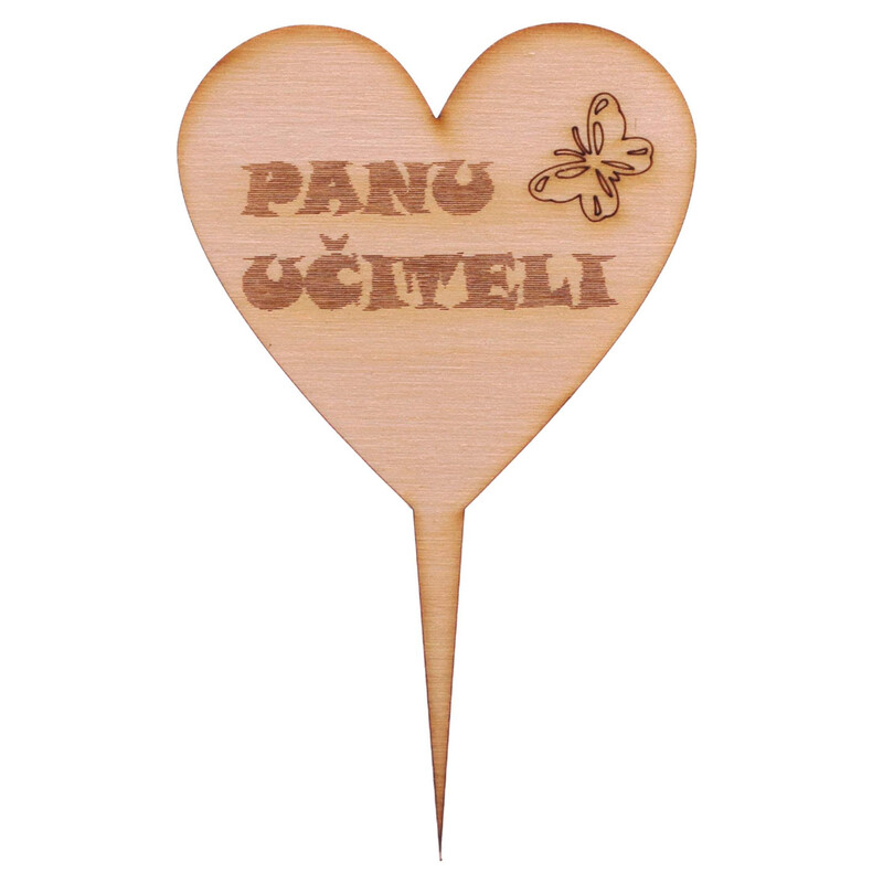 ZÁPICH SRDCE PANU UČITELI XD 6X10cm 12ks*PŘÍRODNÍ
