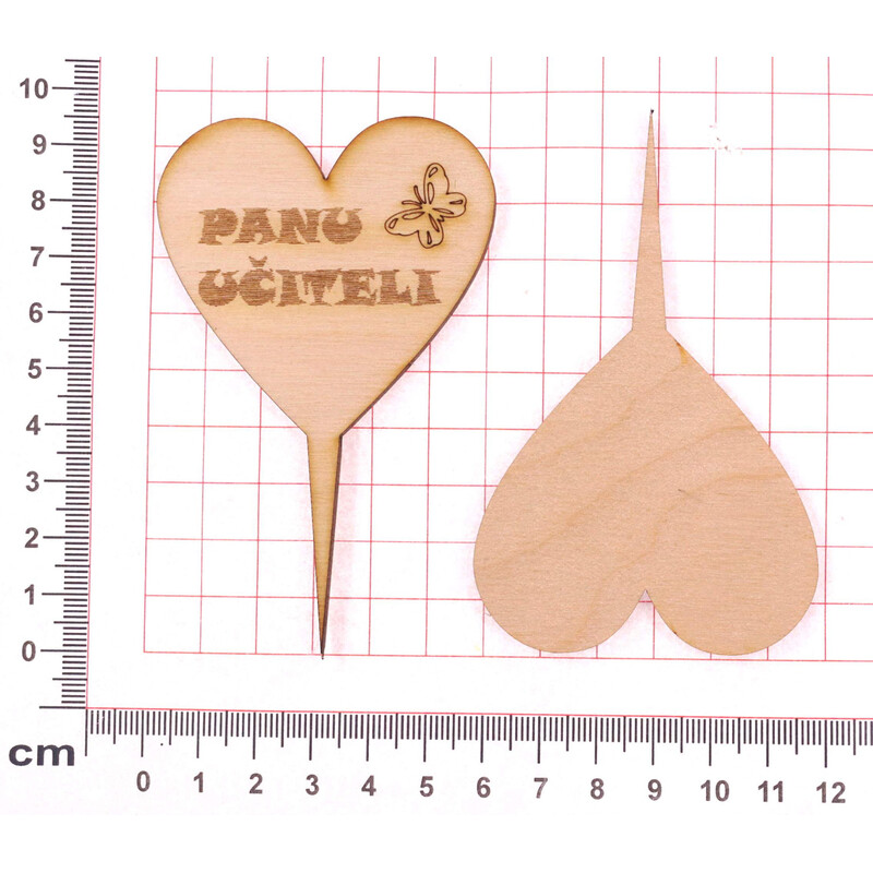 ZÁPICH SRDCE PANU UČITELI XD 6X10cm 12ks*PŘÍRODNÍ
